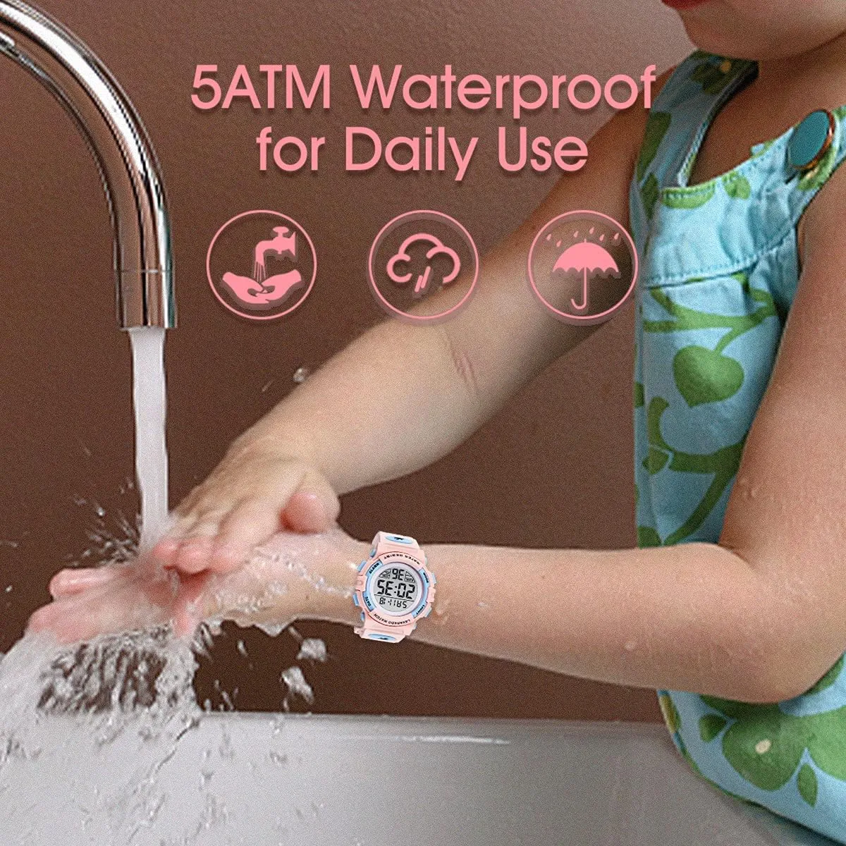 Kids Watch,Boys Watch for 3-12 Year Old Boys,Digital Sport Outdoor Multifunctional Chronograph LED 50 M Waterproof Alarm Calendar Analog Watch for Children with Silicone Band