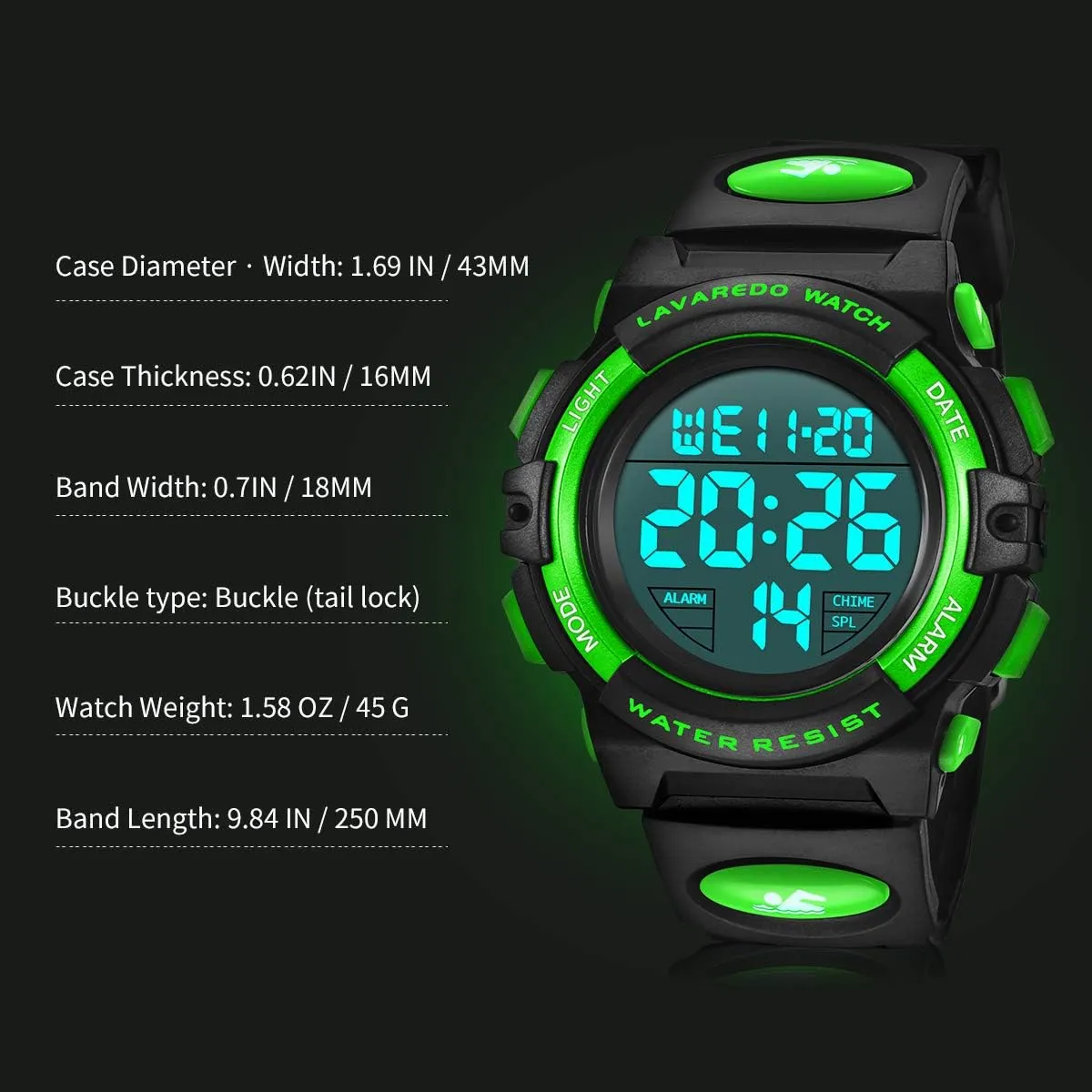 Kids Watch,Boys Watch for 3-15 Year Old Boys,Digital Sport Outdoor Multifunctional Chronograph LED 50 M Waterproof Alarm Calendar Analog Watch for Children with Silicone Band,Kids Gift