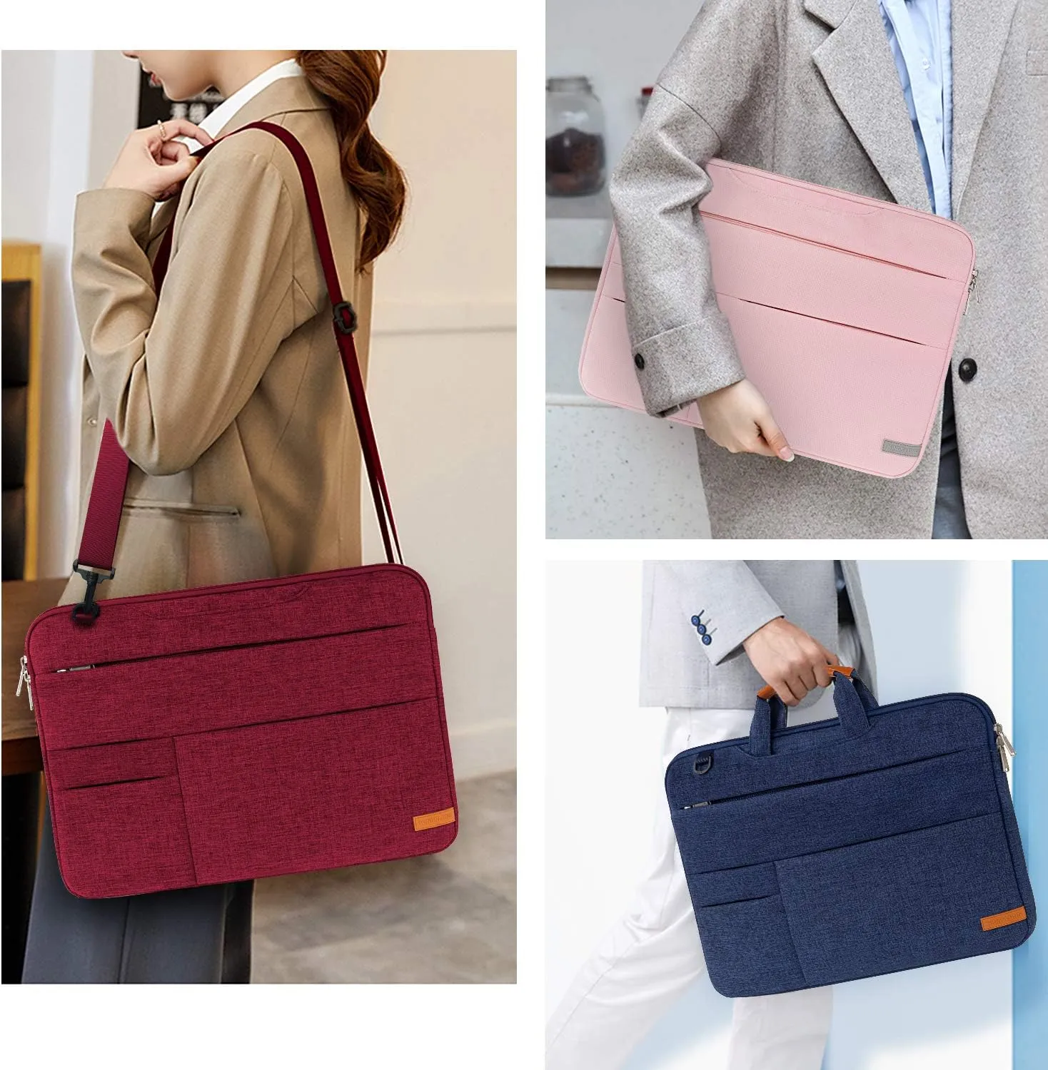 KINGSLONG Laptop Bag, Laptop Case Sleeve with strap, Laptop Case Bag Lightweight Slim Computer Bag Notebook Carrying Cover