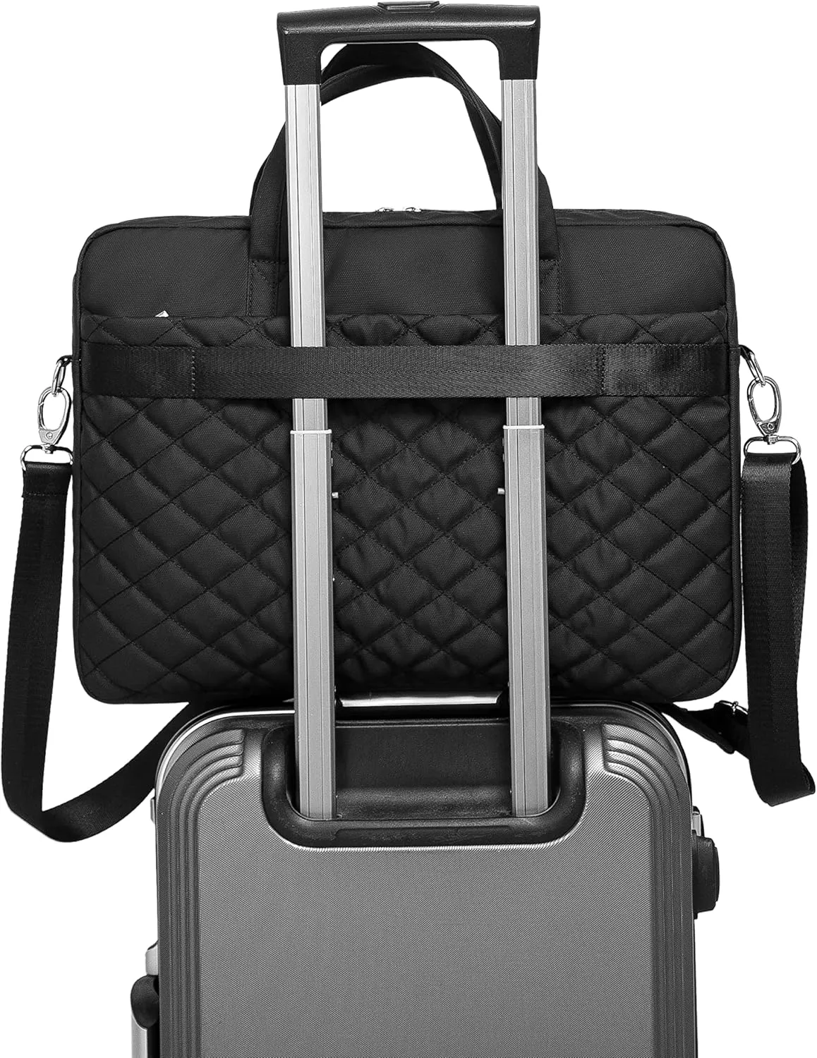 Kinmac Laptop Briefcases,Laptop Case Shoulder Bag With Muti-Pockets For MacBook Pro 16 inch and 15.6 inch to 16 inch Laptop (Black Embroider)