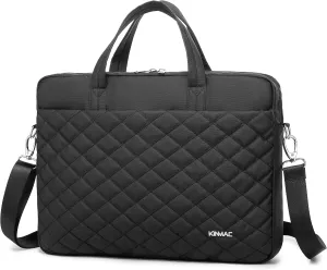 Kinmac Laptop Briefcases,Laptop Case Shoulder Bag With Muti-Pockets For MacBook Pro 16 inch and 15.6 inch to 16 inch Laptop (Black Embroider)