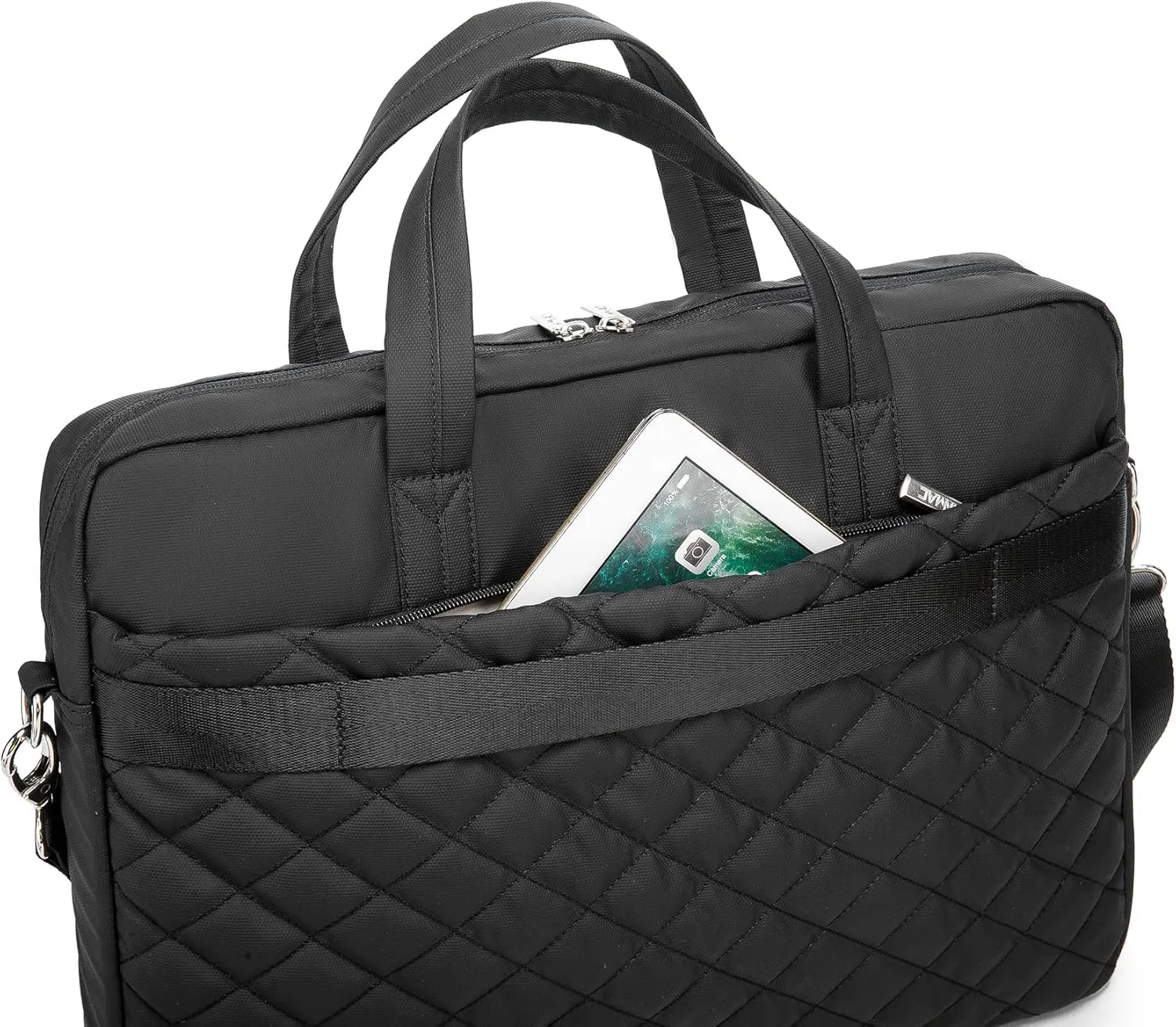 Kinmac Laptop Briefcases,Laptop Case Shoulder Bag With Muti-Pockets For MacBook Pro 16 inch and 15.6 inch to 16 inch Laptop (Black Embroider)