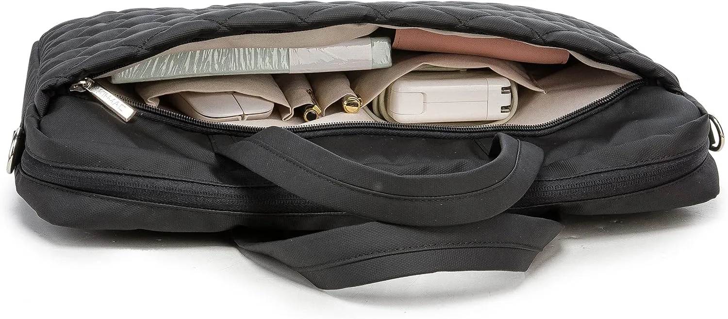 Kinmac Laptop Briefcases,Laptop Case Shoulder Bag With Muti-Pockets For MacBook Pro 16 inch and 15.6 inch to 16 inch Laptop (Black Embroider)