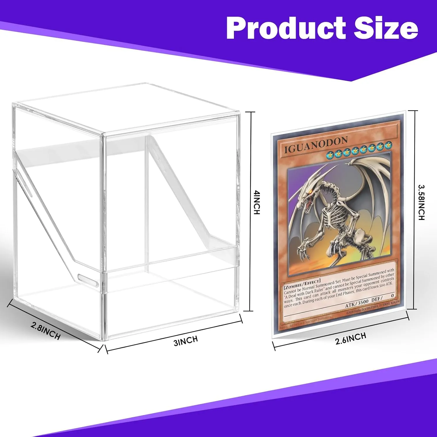 Kitoyz Trading Card Deck Boxes,Acrylic Commander Card Deck Case with 600Pcs Penny Soft Card Sleeves,Deck Storage Case Fit for MTG,Game,Sport.