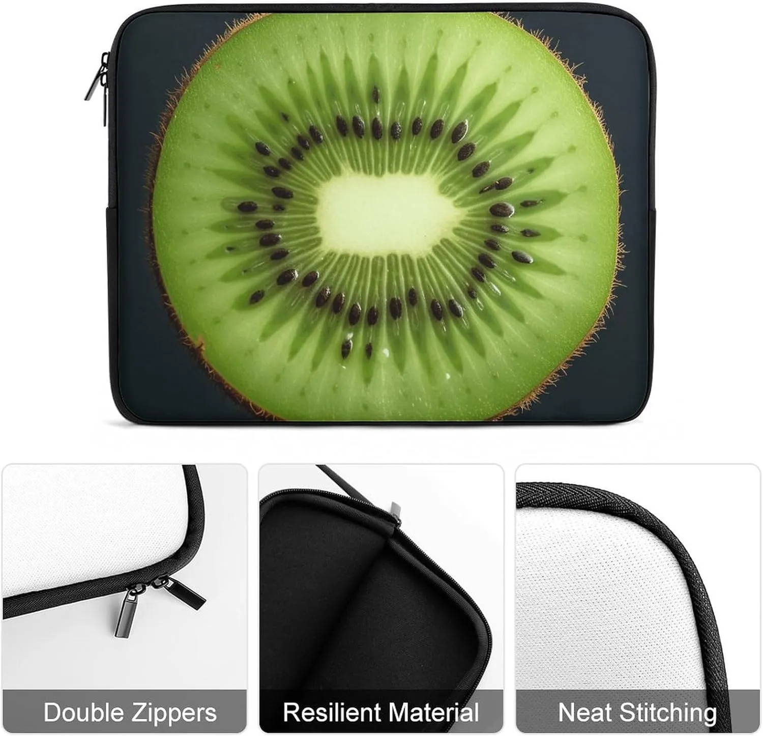 Kiwi Slice Laptop Sleeve Bag Kiwi Slice Laptop Bag Shockproof Computer Carrying Cover Slim Briefcase Handbag