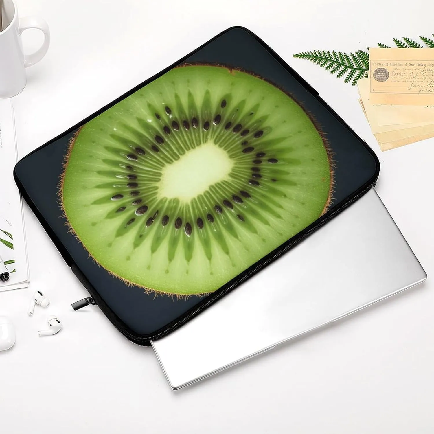 Kiwi Slice Laptop Sleeve Bag Kiwi Slice Laptop Bag Shockproof Computer Carrying Cover Slim Briefcase Handbag