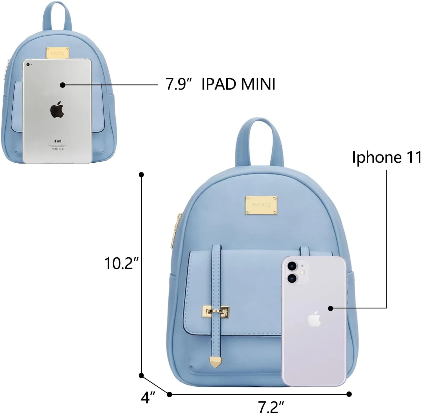 KKXIU Girls Small Backpack Purse Vegan Leather Mini Bookbag for Women Cute Teen Pompom Daypack