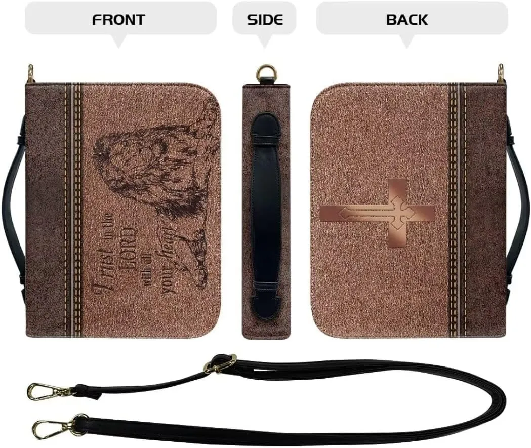Kuiaobaty Bible Cover PU Leather Bible Protective Cover Zipper Bible Cases for Women Men