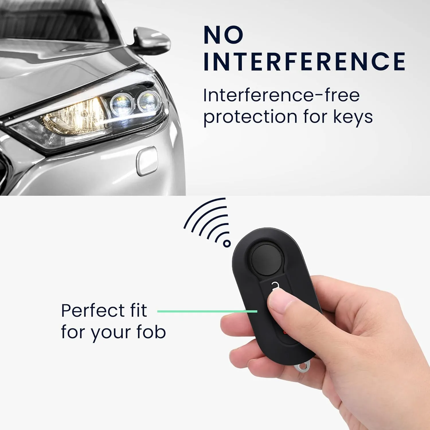 kwmobile Silicone Key Fob Cover Compatible with Fiat Lancia 3 Button Car Flip Key