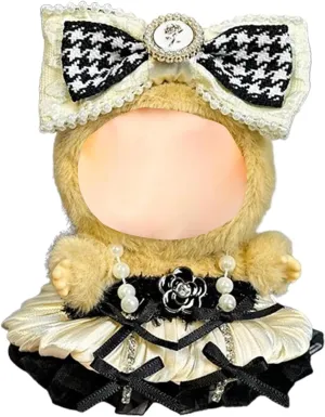 Labubu Clothes Desinger Compatitable with Labubu, Clothes for Labubu Dolls, Labubu Outfits, Cute Labubu Clothing and Accessories Set (LBB-P-Black)