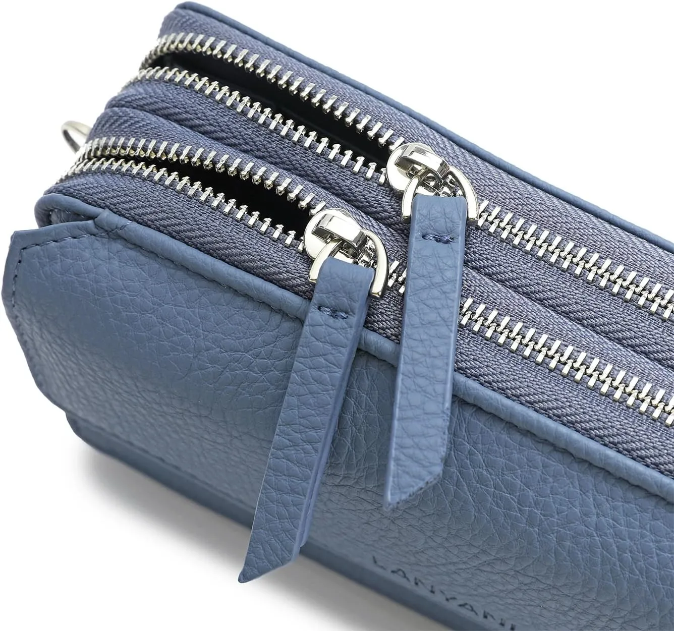 Lanyani RFID Crossbody Wallet Wristlet Purse with Phone Pocket For Women Vegan Leather