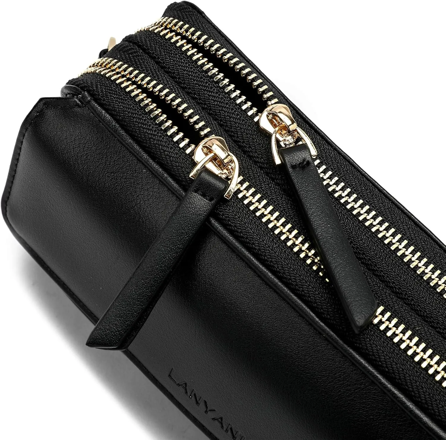 Lanyani RFID Crossbody Wallet Wristlet Purse with Phone Pocket For Women Vegan Leather
