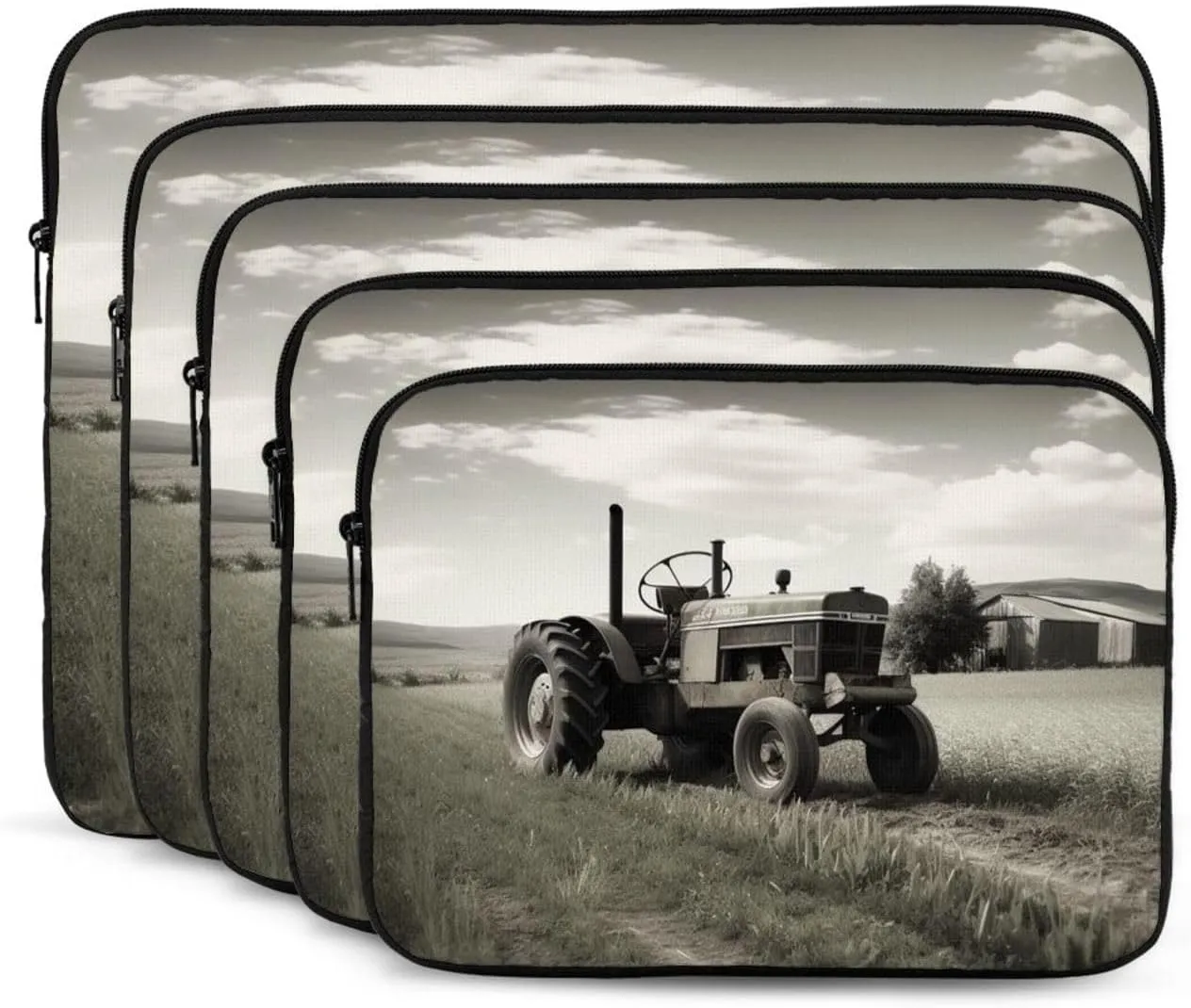 Laptop Case Sleeve 10 inch Laptop Bag Shockproof Computer Carrying Cover Protective Tractor Agriculture Tranquil Notebook Case