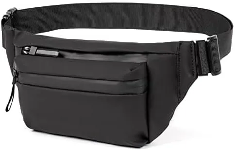 Large Crossbody Fanny Pack ，Gifts for Enjoy Sports Festival Workout Traveling Running Casual Hands-Free Wallets Waist Pack Phone Bag Fits All Phones Matte Black (waistpack Black) (Black1)