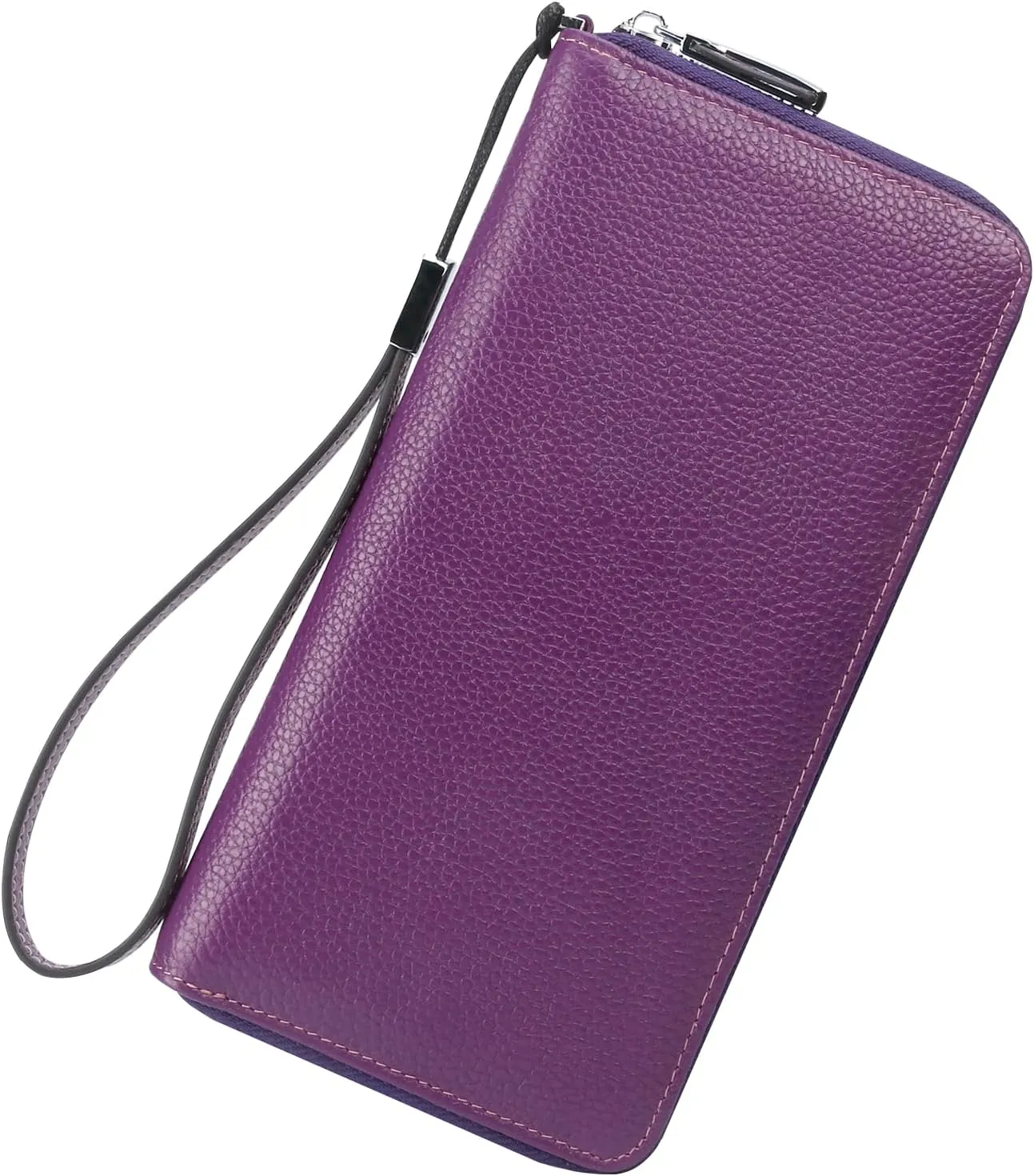 Lavemi Women's RFID Blocking 100% Leather Large Capacity Zip Around Wallet Phone Holder Clutch Travel Purse Wristlet