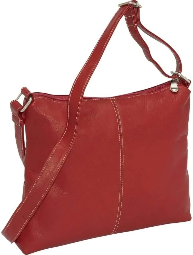 Le Donne Leather Two-Zip Crossbody Bag, Full-Grain Colombian Vaquetta Leather