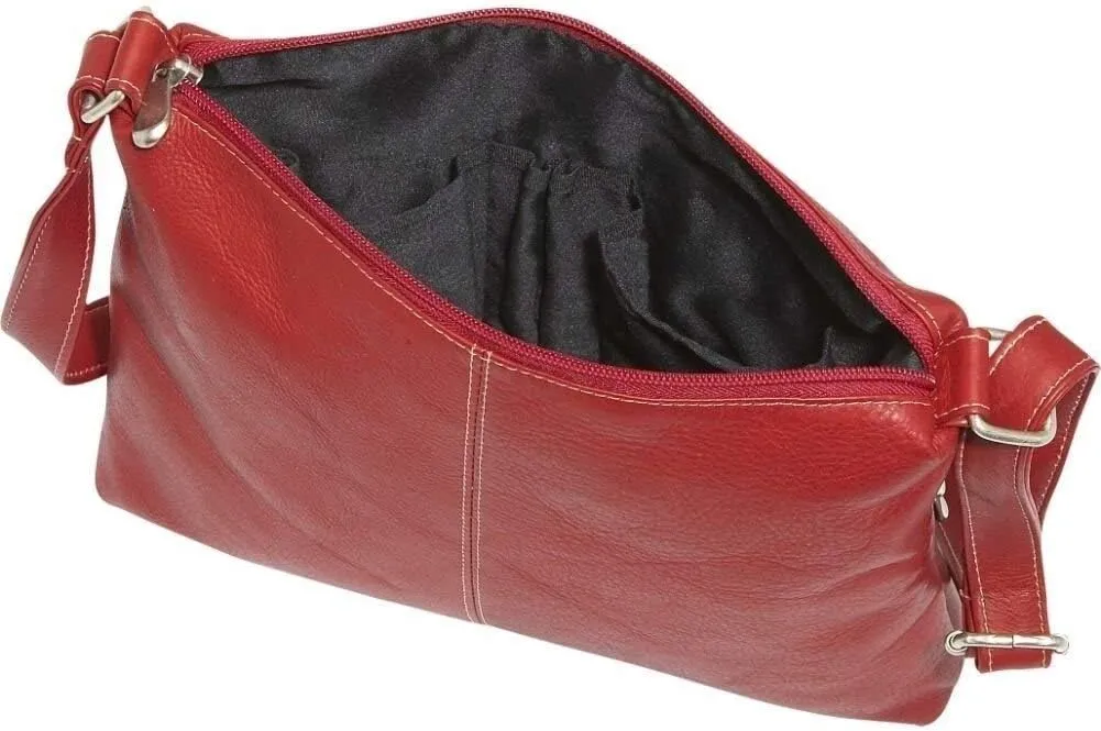 Le Donne Leather Two-Zip Crossbody Bag, Full-Grain Colombian Vaquetta Leather
