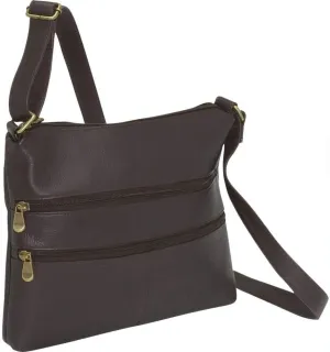 Le Donne Leather Two-Zip Crossbody Bag, Full-Grain Colombian Vaquetta Leather