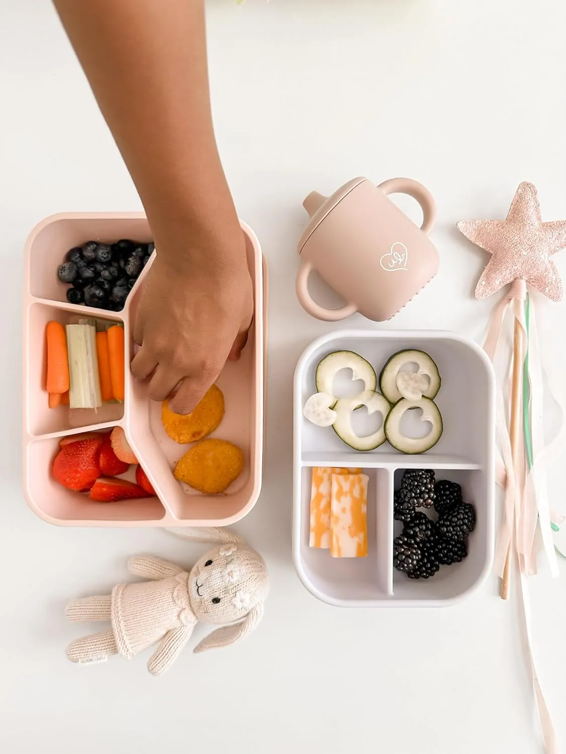 Leak Proof Bento Box Food-Grade Silicone Bento, BPA, Phthalate, Lead, & PVC Free - Lunch Box for Daycare, Kids, & Adults - Leak Resistant Sets With Lids Snack Box Container (Periwinkle)