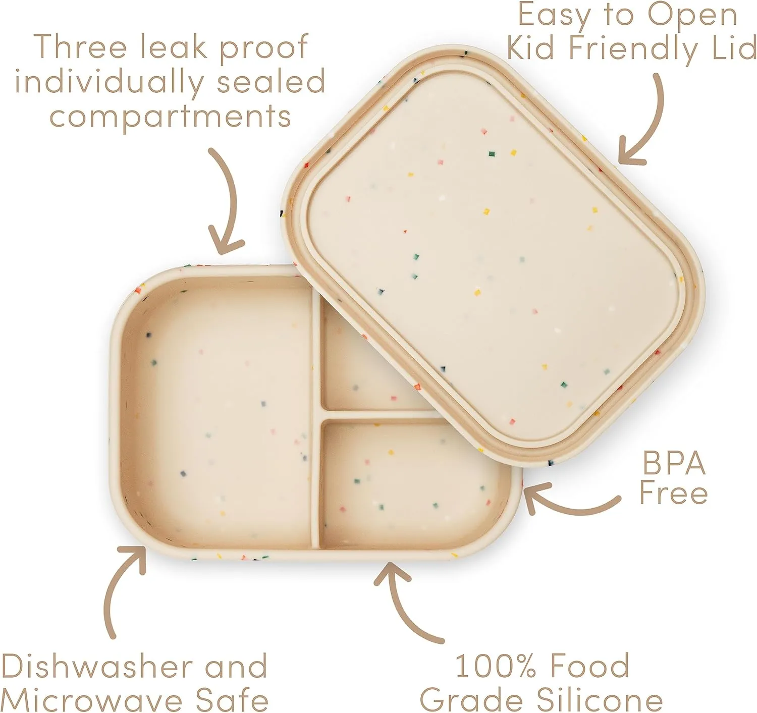 Leak Proof Bento Box Food-Grade Silicone Bento, BPA, Phthalate, Lead, & PVC Free - Lunch Box for Daycare, Kids, & Adults - Leak Resistant Sets With Lids Snack Box Container (Periwinkle)