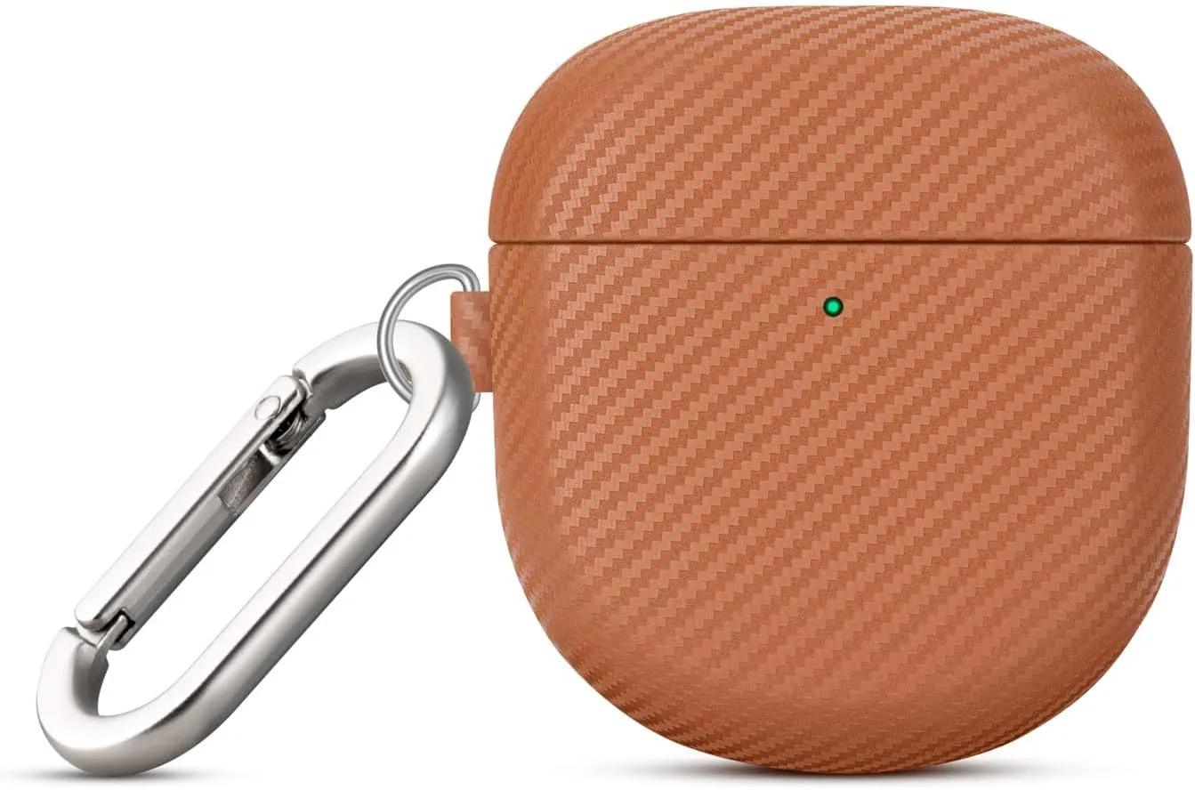 Leather Case - for Bose QuietComfort Earbuds II/QuietComfort Ultra Case Cover with Keychain, Selected Skin-Friendly Leather, Handmade Shockproof Cover for Bose QC Ultra/QC 2 - Brown