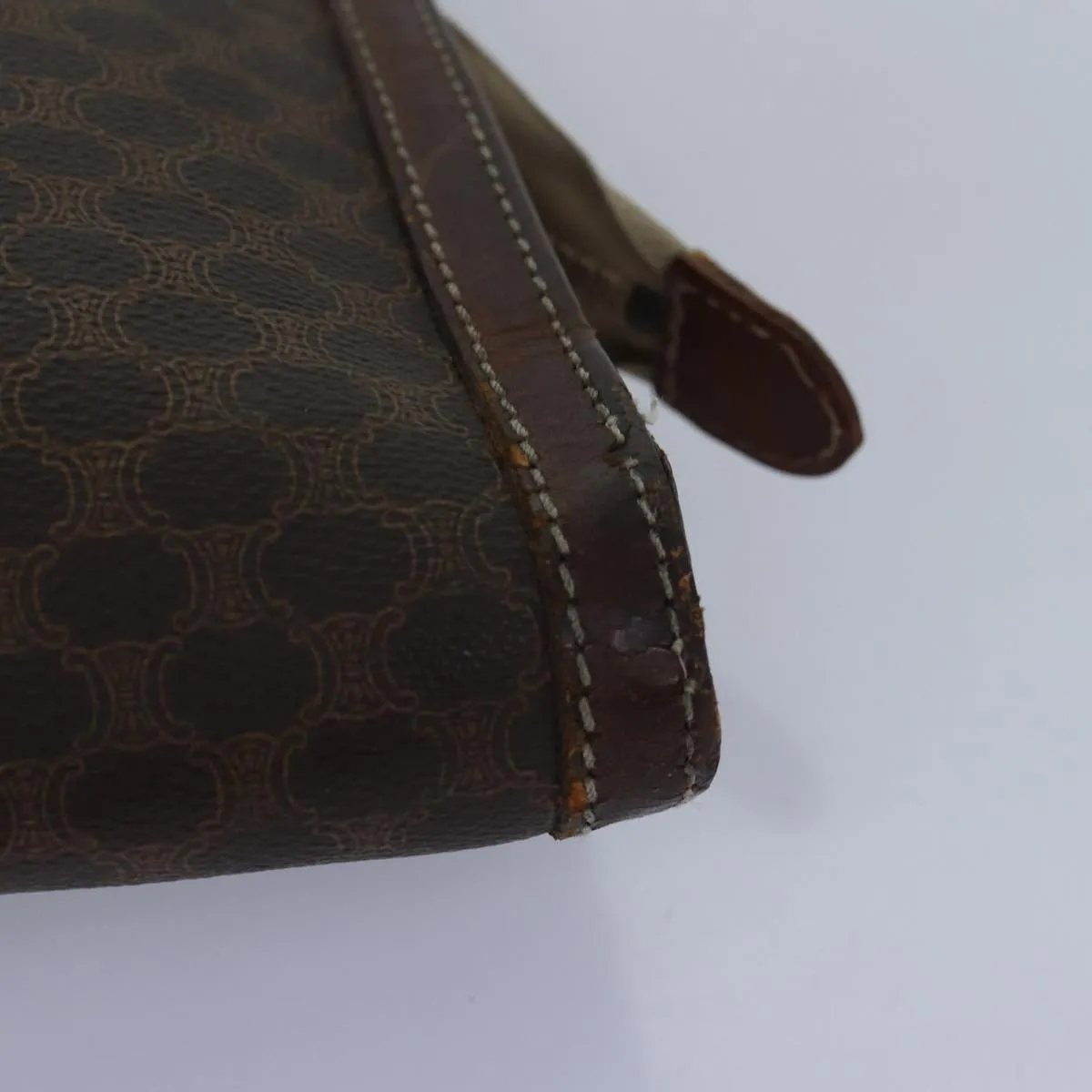 Leather Documents Celine Macadam Discounted rates PVC Top bs15631 Canvas Quality Auth case Stylish design Briefcase Brown