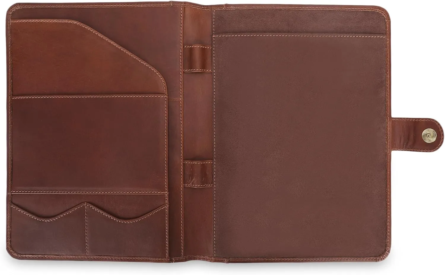 Leather Padfolio Legal Pad Portfolio Organizer | Handmade Executive Notebook Binder | Heavy Duty Full Grain Cow Hide Resume Interview Folio for Men Women, Rustic NoteBook Folder (Tan)