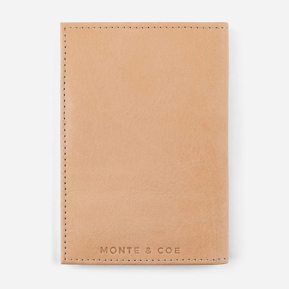 Leather Passport Wallet in Natural