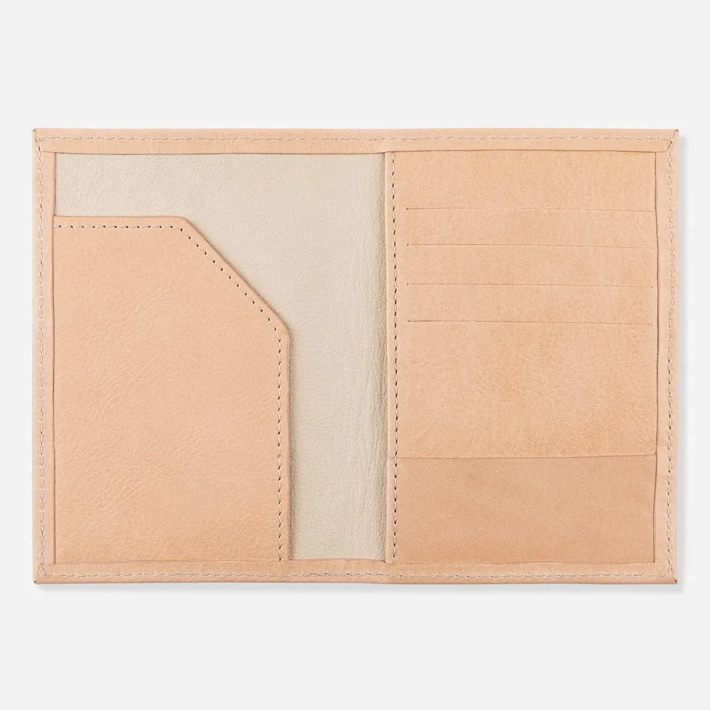 Leather Passport Wallet in Natural