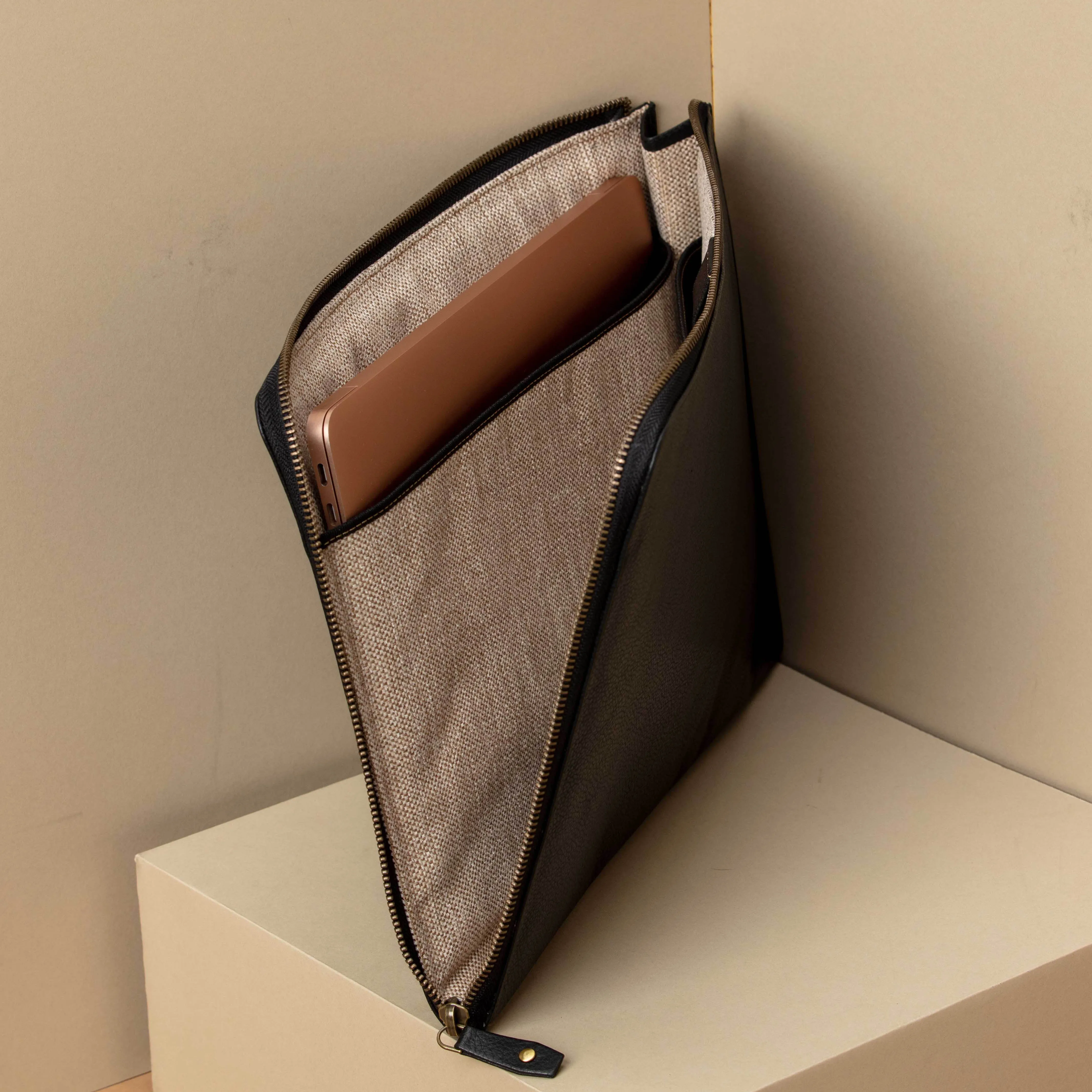 Leather Portfolio L Zip