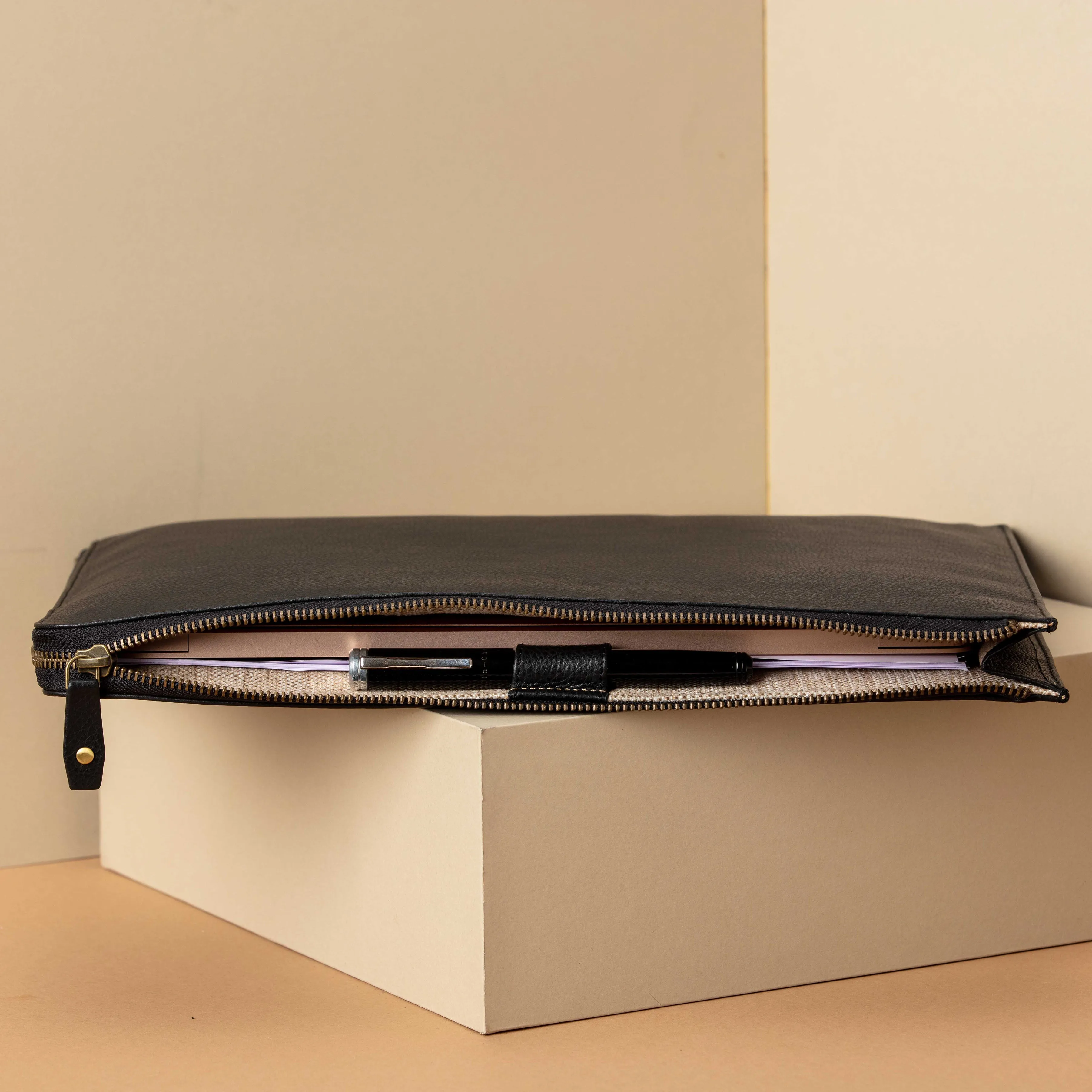 Leather Portfolio L Zip
