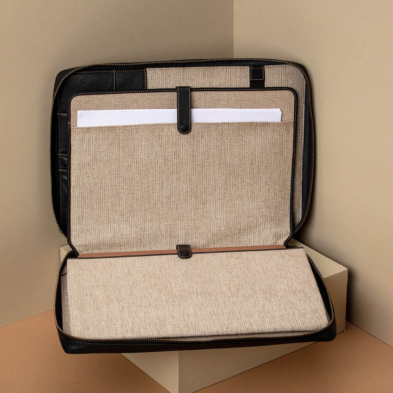 Leather Portfolio Zippered