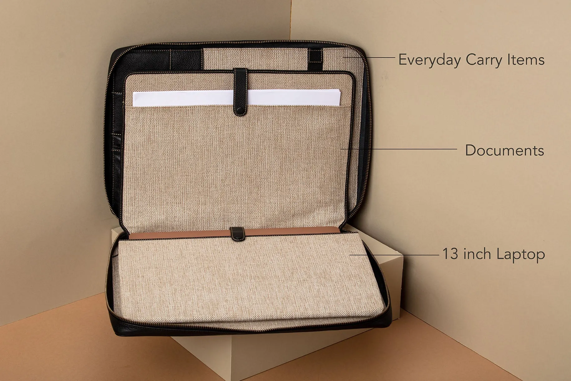 Leather Portfolio Zippered