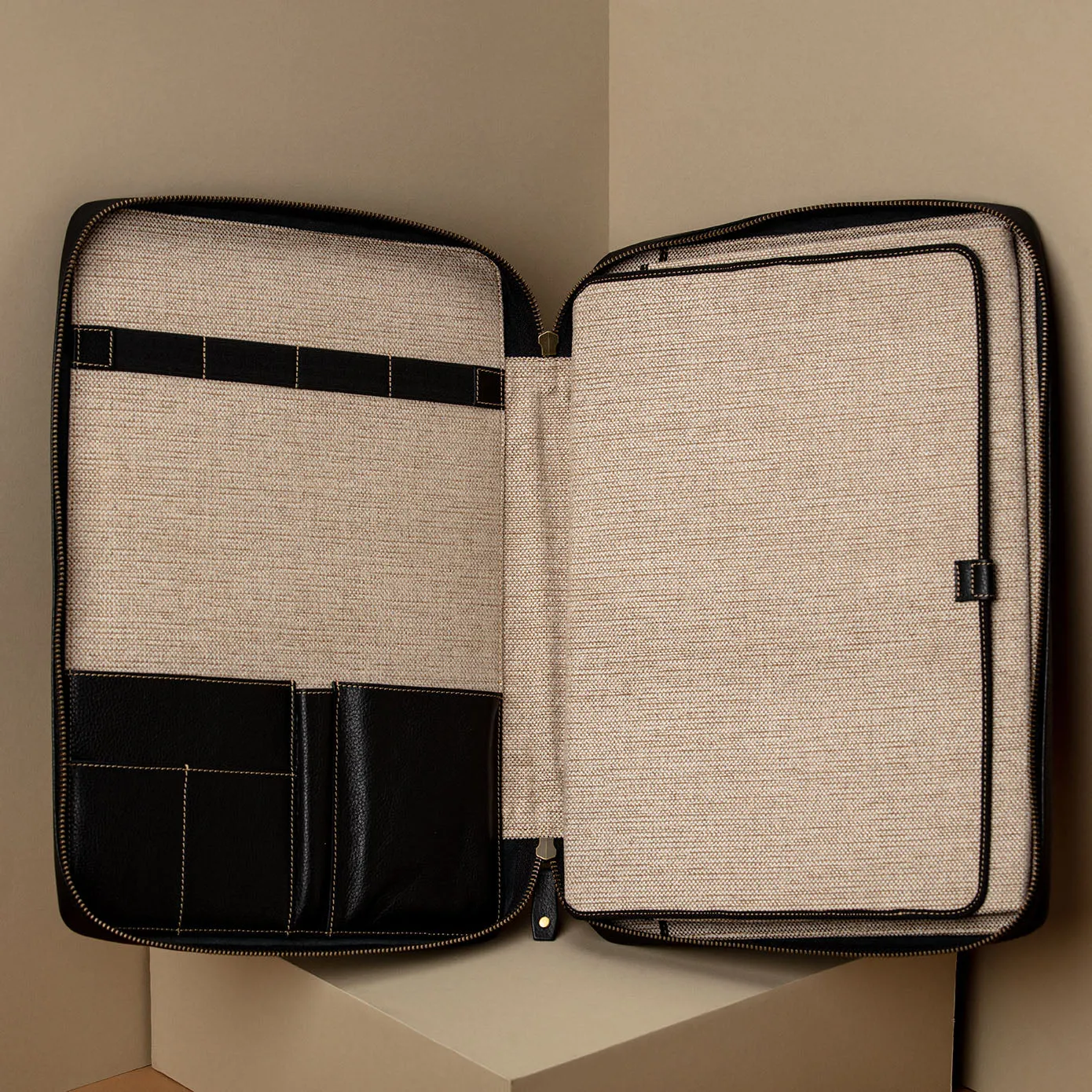 Leather Portfolio Zippered