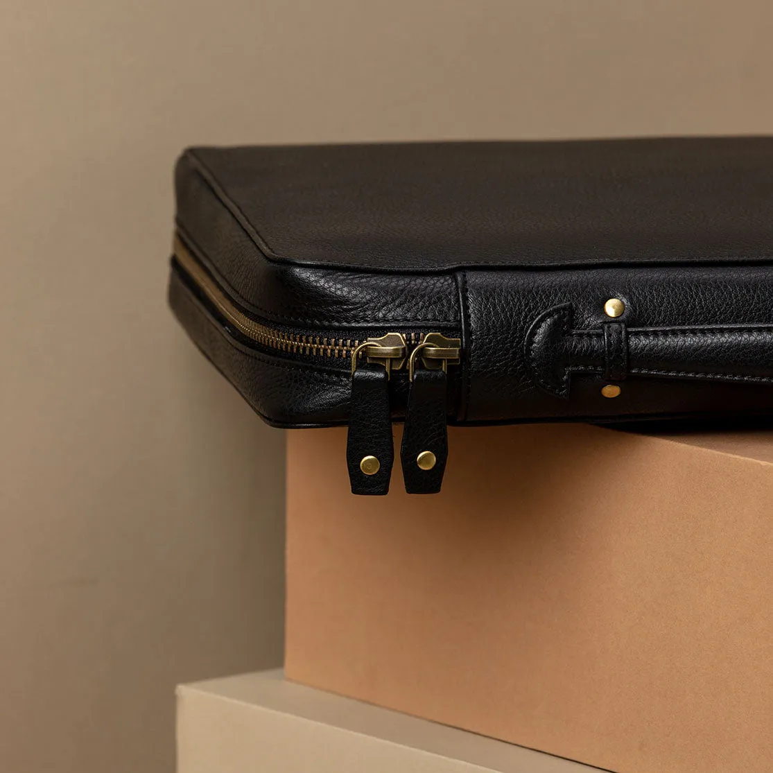 Leather Portfolio Zippered