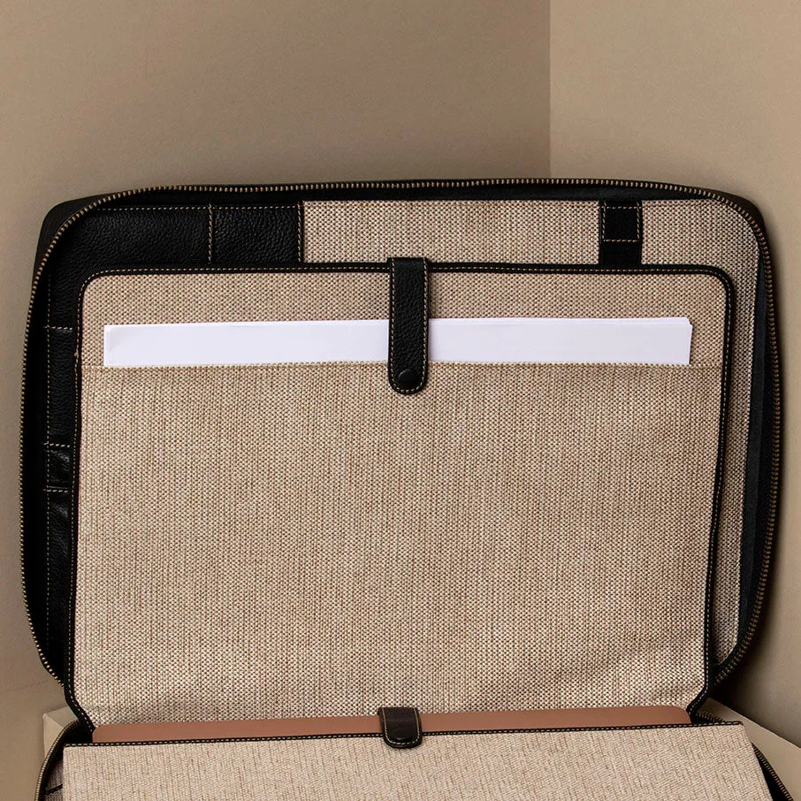 Leather Portfolio Zippered