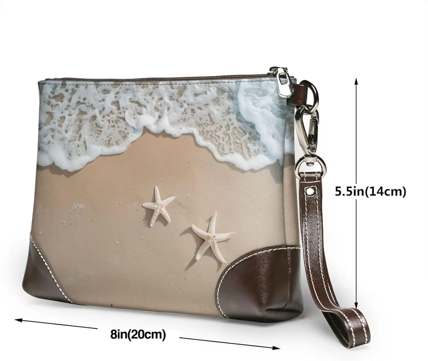 Leather Wristlet Purse for Women Print Small Clutch Purse with Wrist Straps, Women's Clutch Wallet Decor