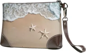 Leather Wristlet Purse for Women Print Small Clutch Purse with Wrist Straps, Women's Clutch Wallet Decor