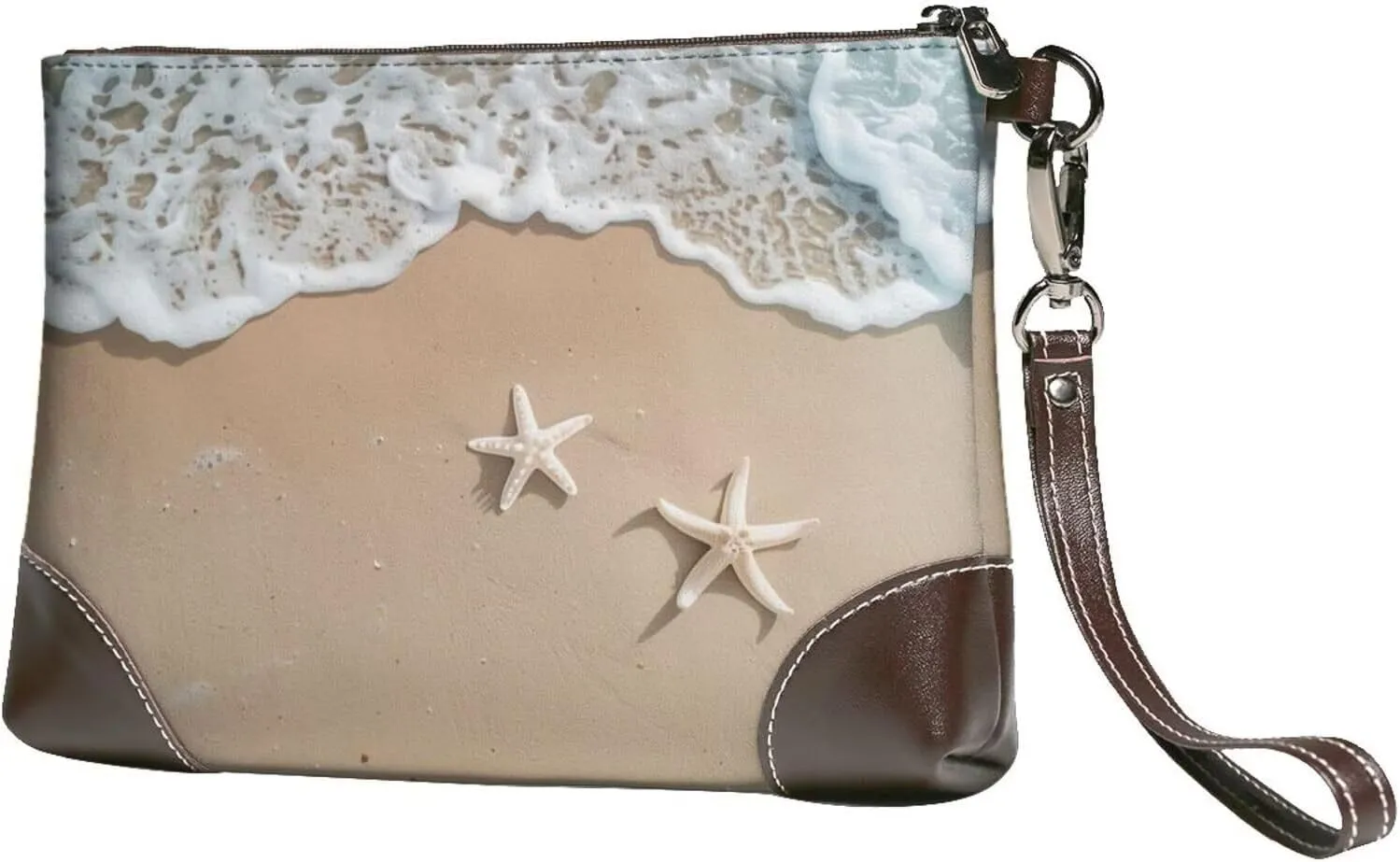 Leather Wristlet Purse for Women Print Small Clutch Purse with Wrist Straps, Women's Clutch Wallet Decor
