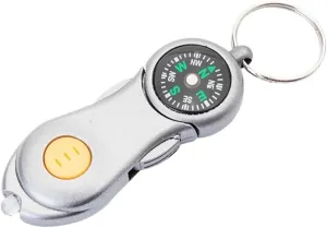 LED Light Compass Key Chain, Hiking Buckle Compass Outdoor Sports Necessities