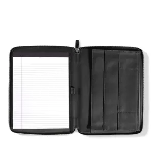 Left Handed Executive Zippered Portfolio Black Onyx