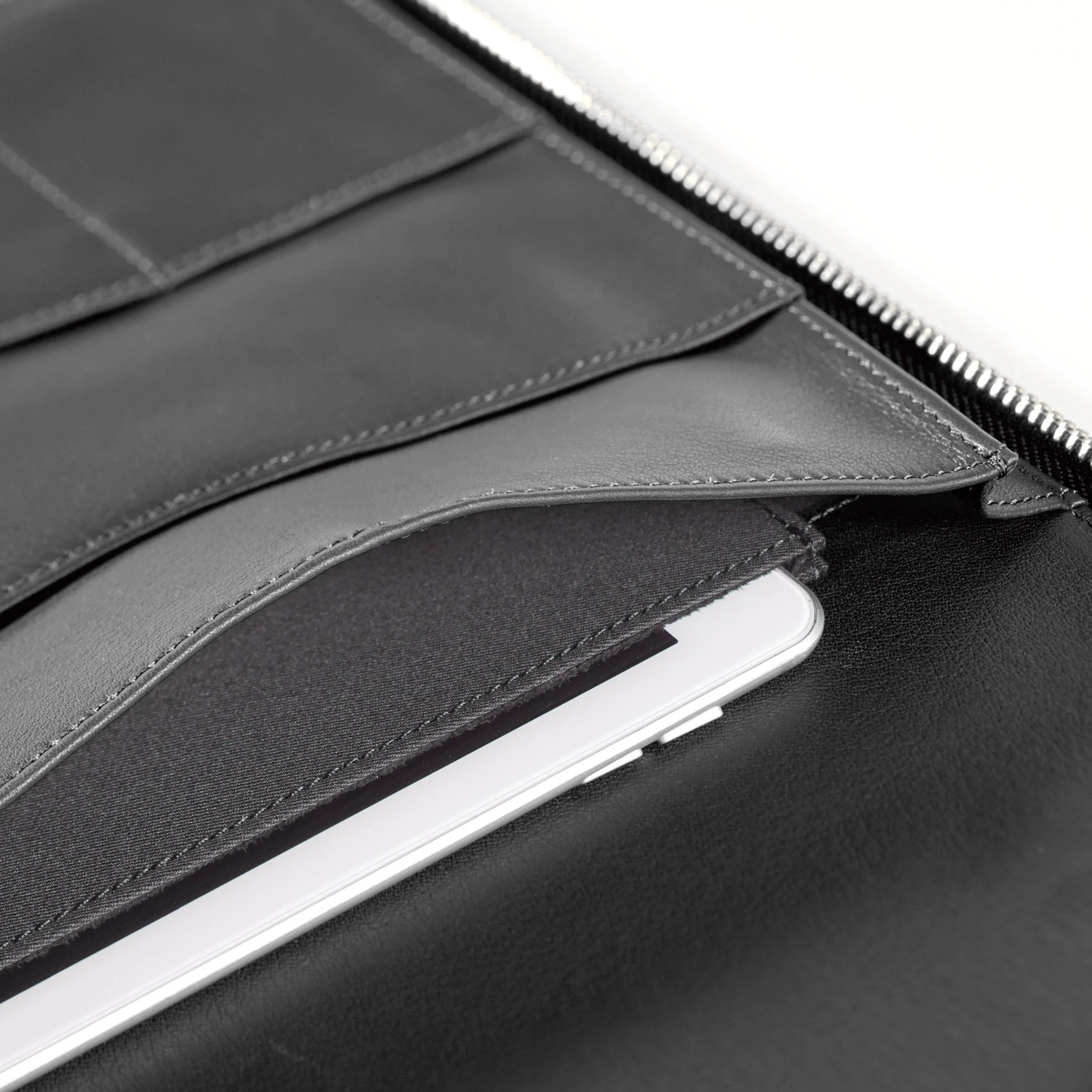 Left Handed Executive Zippered Portfolio Black Onyx