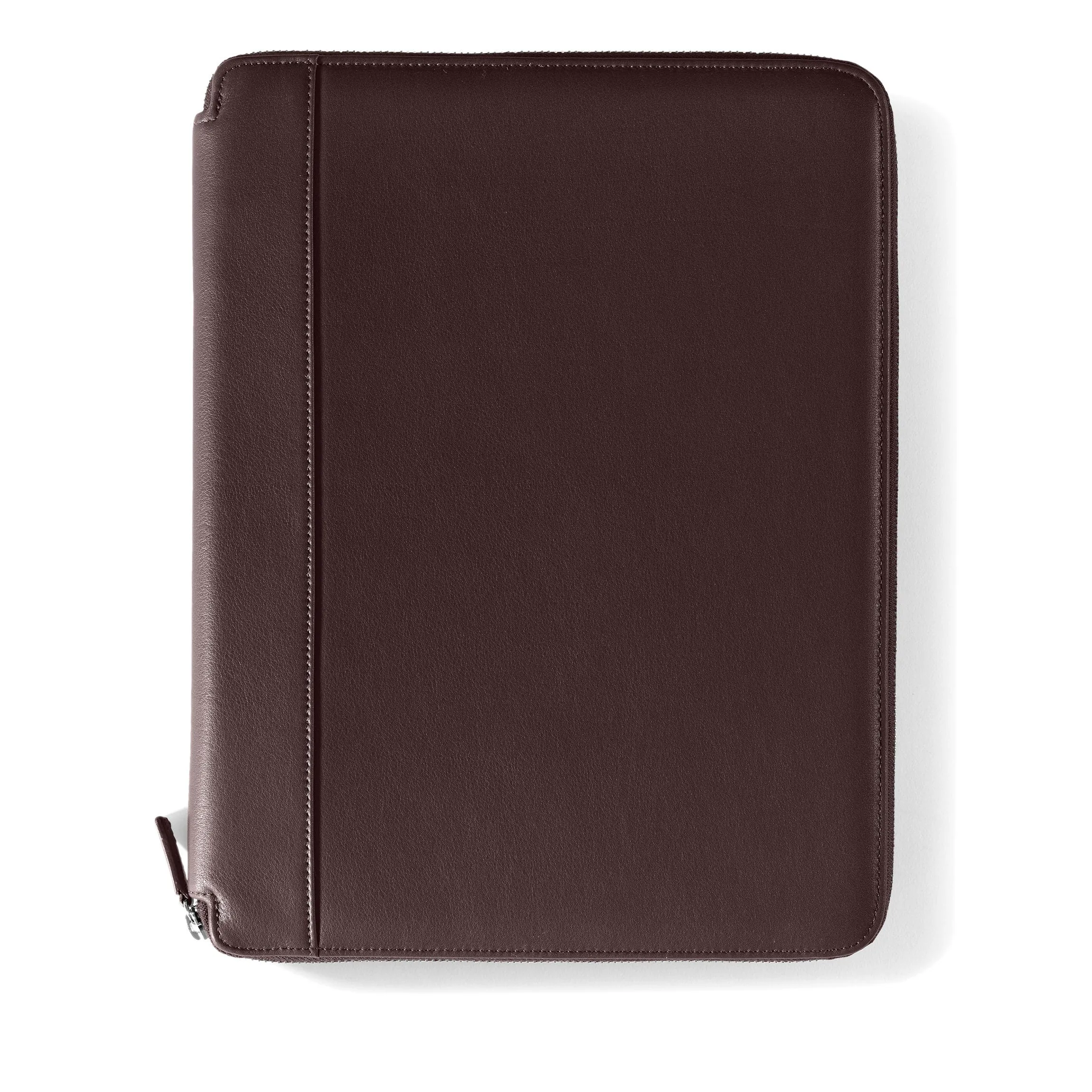 Left Handed Executive Zippered Portfolio Brown