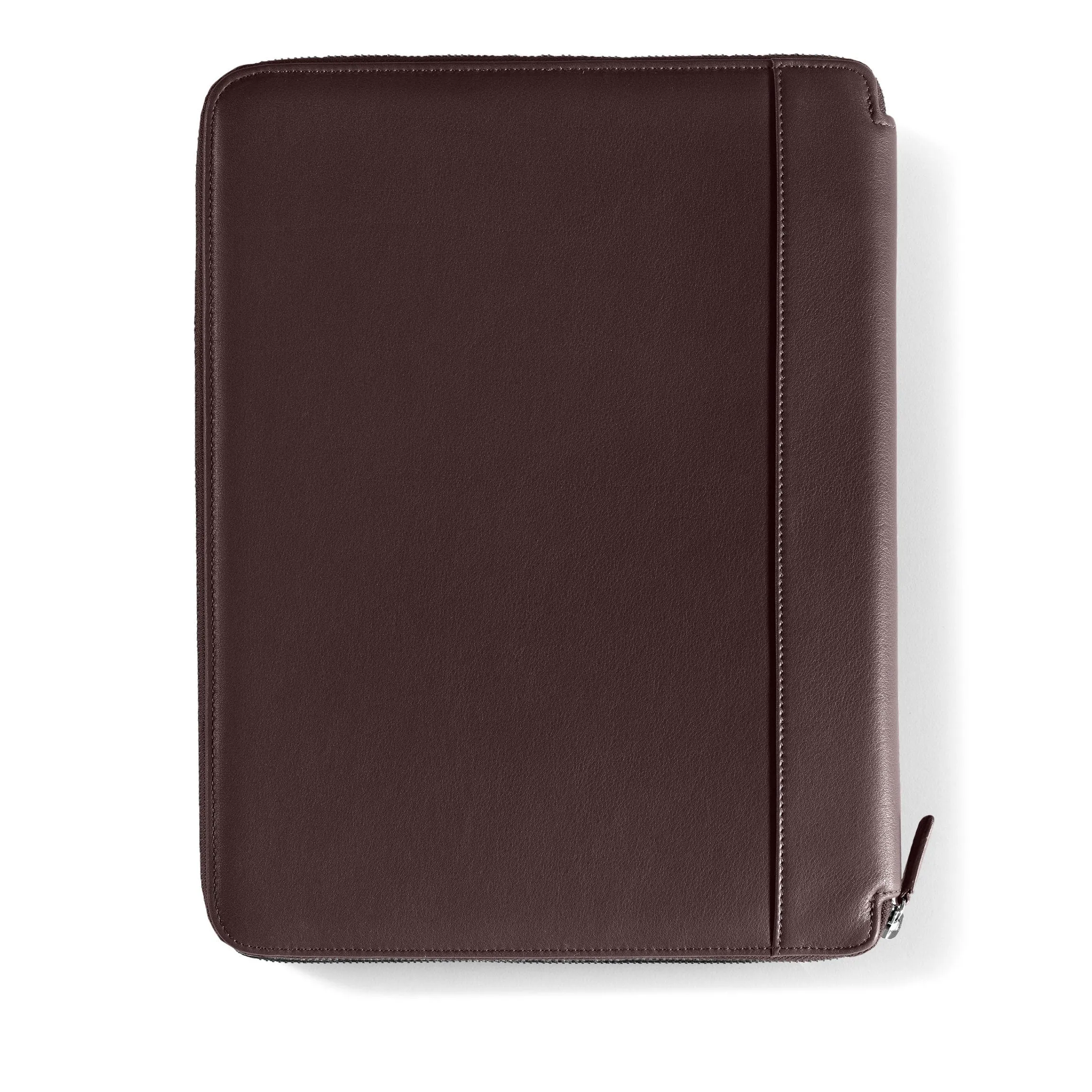 Left Handed Executive Zippered Portfolio Brown