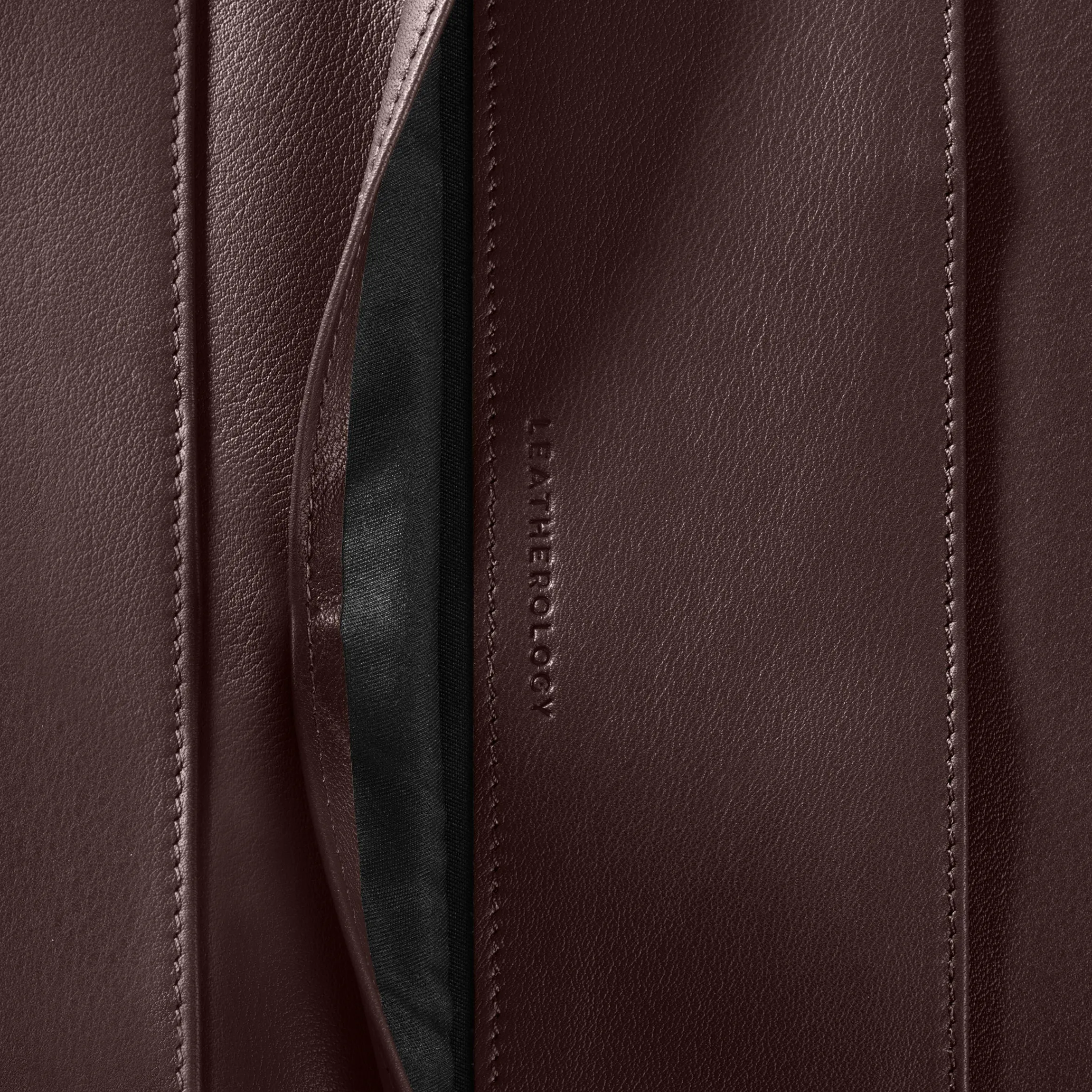 Left Handed Executive Zippered Portfolio Brown