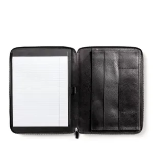 Left Handed Executive Zippered Portfolio Ebony
