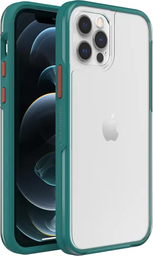 LifeProof See Case for iPhone 12 / iPhone 12 Pro, Shockproof, Drop Proof to 2 Meters, Ultra-Slim, Protective Thin Clear Case, Sustainably Made, Clear/Green