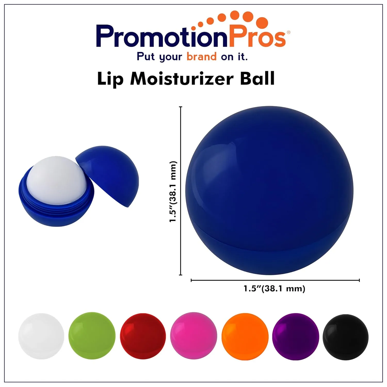 Lip Moisturizer Ball Add Customized With Text Name or Personalized Image $1.56 Each - Sold in Pack of 250 - BLACK