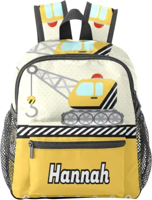 Little Truck Construction Personalized School Backpack for Kid-Boy/Girl Toddler Daypack Kindergarten Travel Bookbag