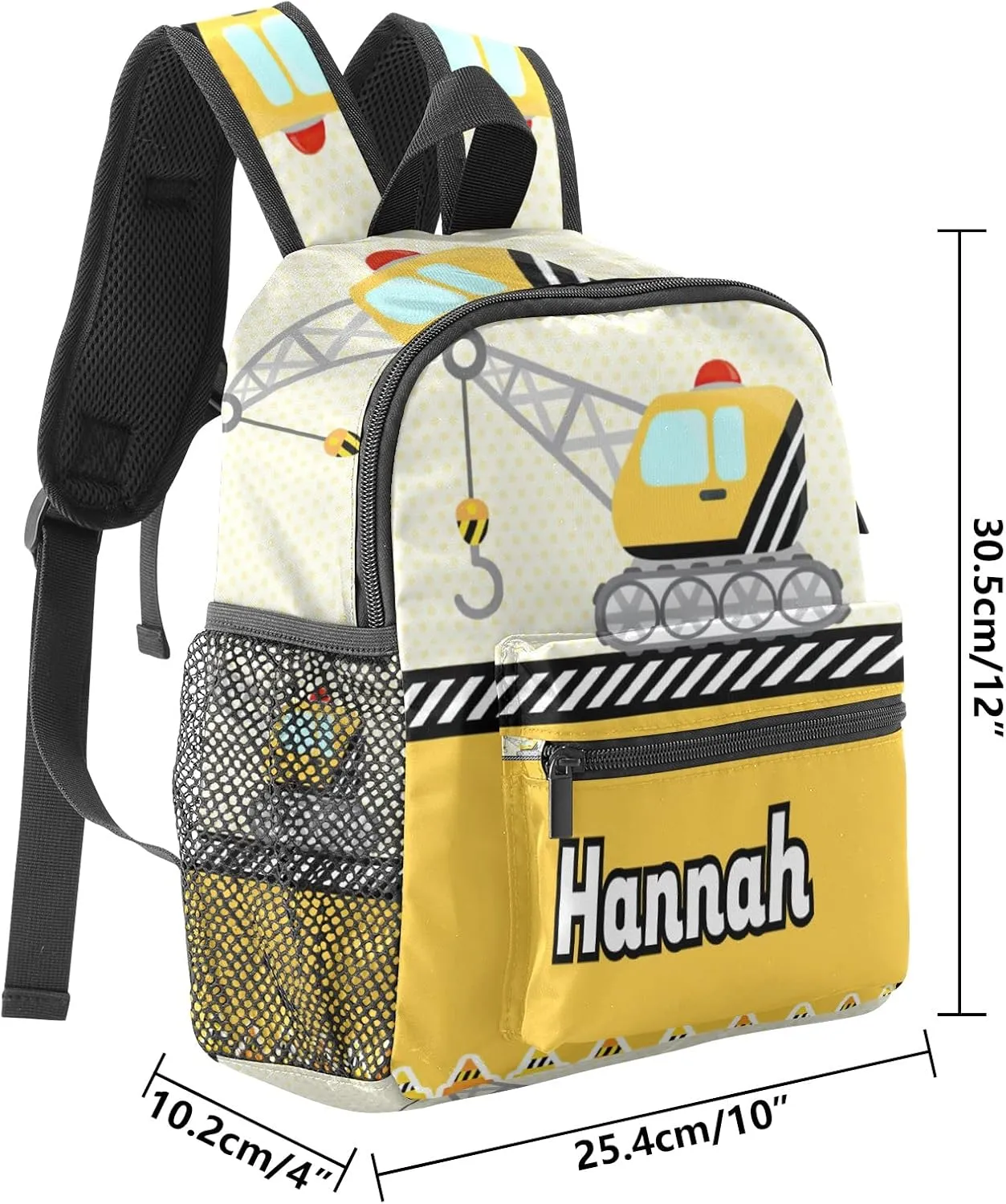 Little Truck Construction Personalized School Backpack for Kid-Boy/Girl Toddler Daypack Kindergarten Travel Bookbag